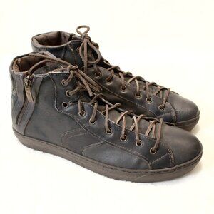 BATA Men's Leather High Top Sneaker Shoes Brown, Men's Size EUR 44 / US 10, 10.5